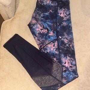lululemon athletica Blue Navy Pink Patterned Leggings